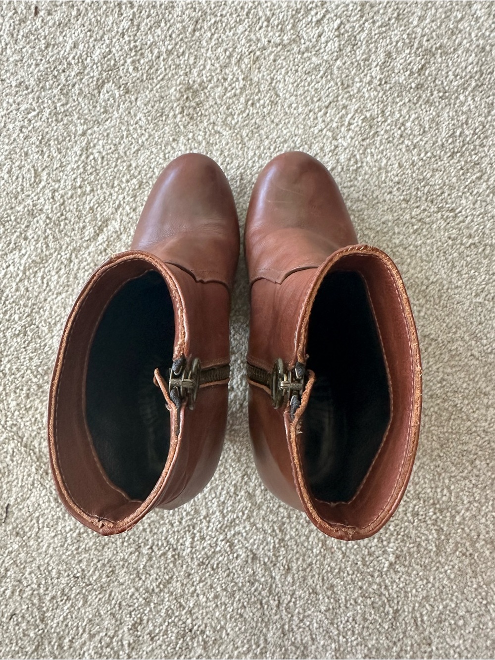 Fiorentini + Baker Cognac Brown Heeled Boots Italian Leather Size 38 / 8 Womens - Picture 4 of 6